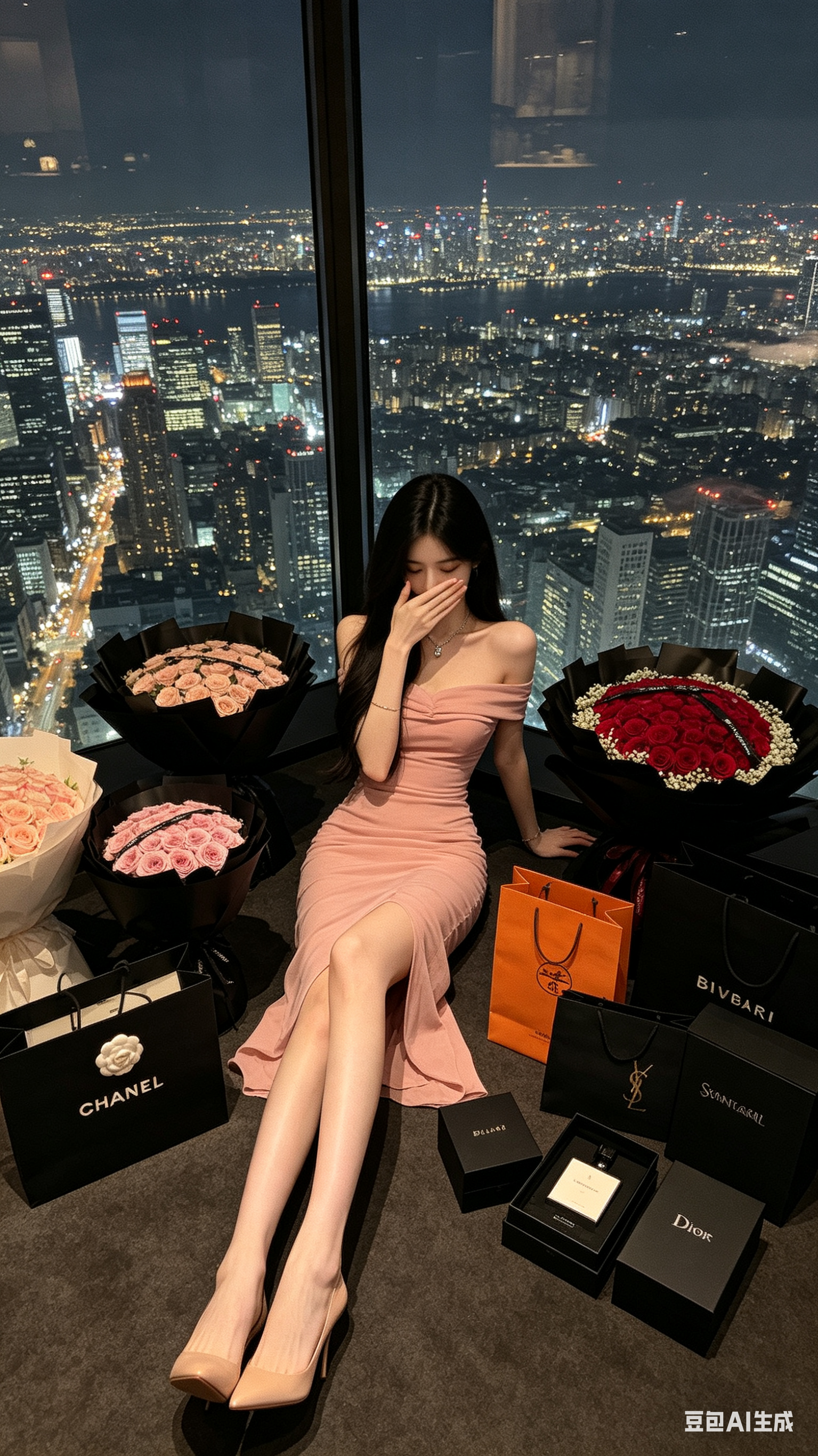 帮我生成图片：帮我生成图片：帮我生成图片：帮我生成图片：帮我生成图片：帮我生成图片：帮我生成图片：CCD拍照风格。一个女孩坐在室内的大理石铺就的地面上。20岁少女，黑色柔顺长发宛在另一边，冷白皮，长发，又高又瘦，在画面… - AI prompt reference from CC Prompt Galaxy
