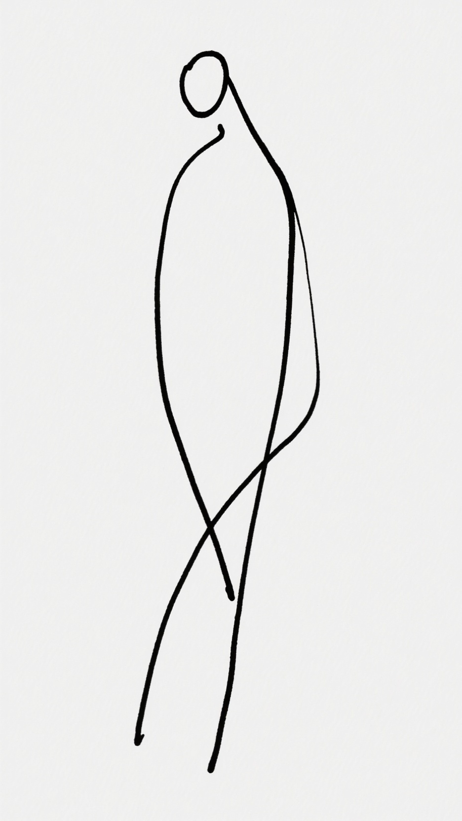极简线画，黑色潦草线条，纯白背景，随性勾勒出极简抽象轮廓，剔除所有细节，以最凝练的线条捕捉瞬间，日常，身影 - AI提示词参考图，来自西西提示词