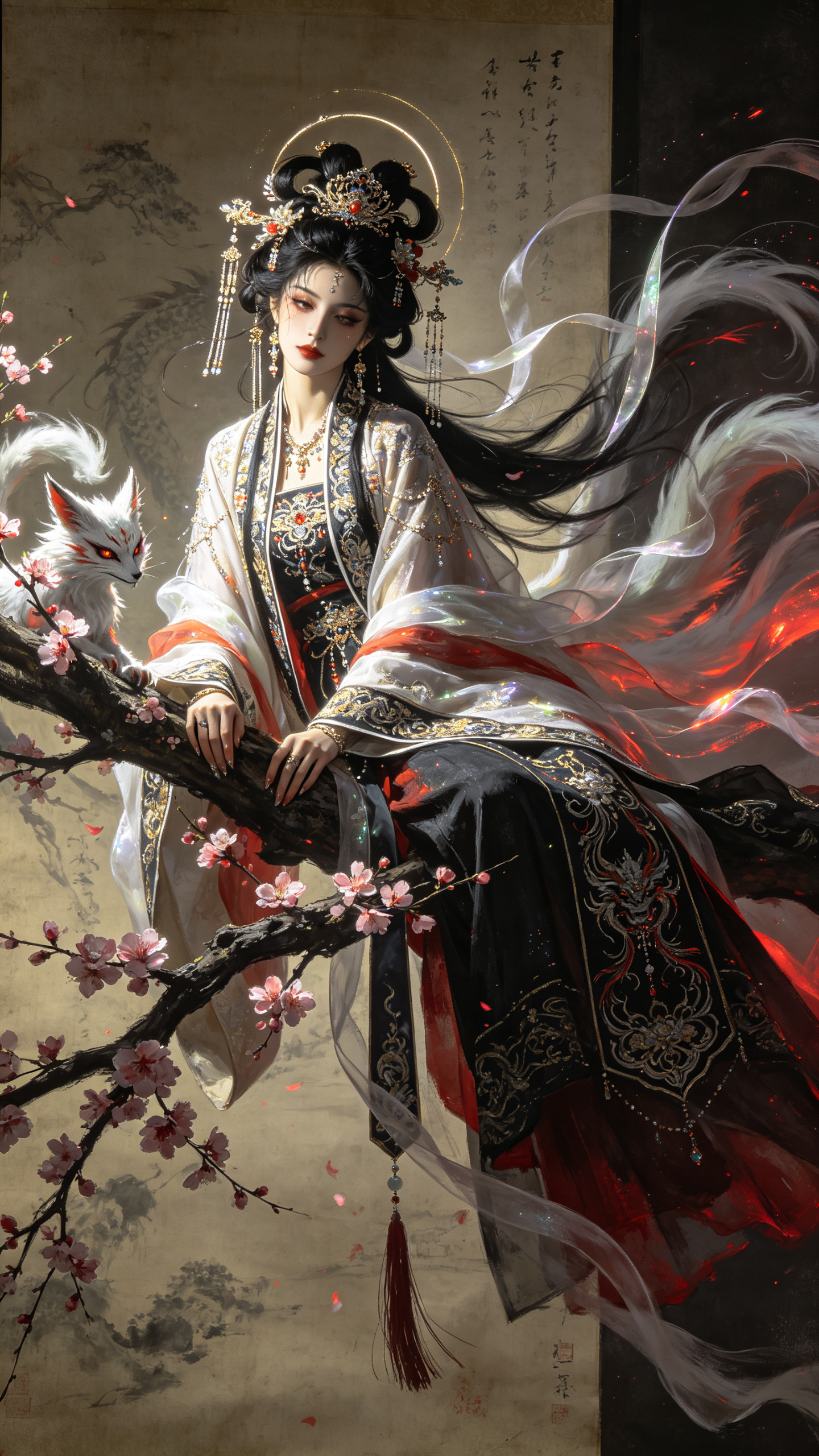 ，胶片摄影，镜头语言，淡彩，个性视角，美人，白色浅绿色面料，明朝服饰，唐装，对襟，复杂高髻，发冠，发饰繁复华美，首饰华丽，服饰精致繁复华丽，细节丰富，光线明暗交接，高对比度，高颜值，光，层次丰富，朦胧美学，光的美学，油… - AI提示词参考图，来自西西提示词