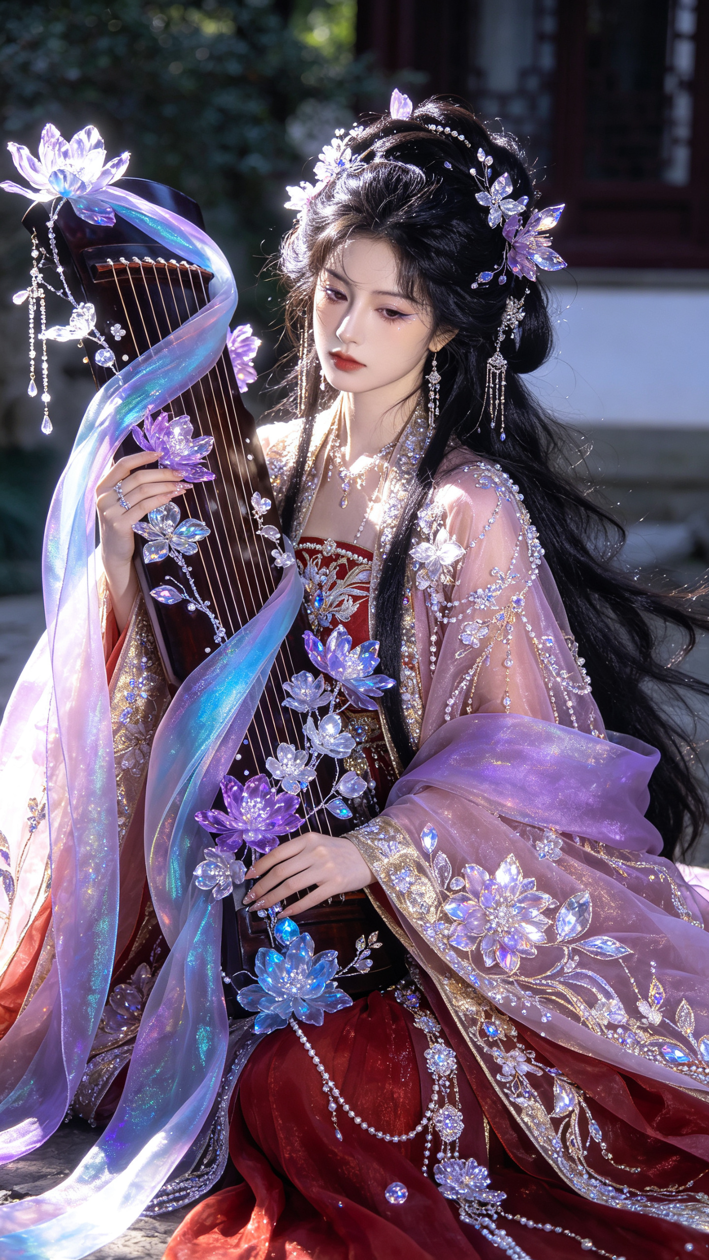 图片风格为写真,写真风，质感光照，自然光线，质感十足，摄影风格。,这是一幅具有写真摄影风格的画面，采用质感光照和自然光线，质感十足。运用动态角度，营造出充满故事感且带着阴郁病娇氛围的画面。色调复古，主色调为紫色和银色，… - AI prompt reference from CC Prompt Galaxy