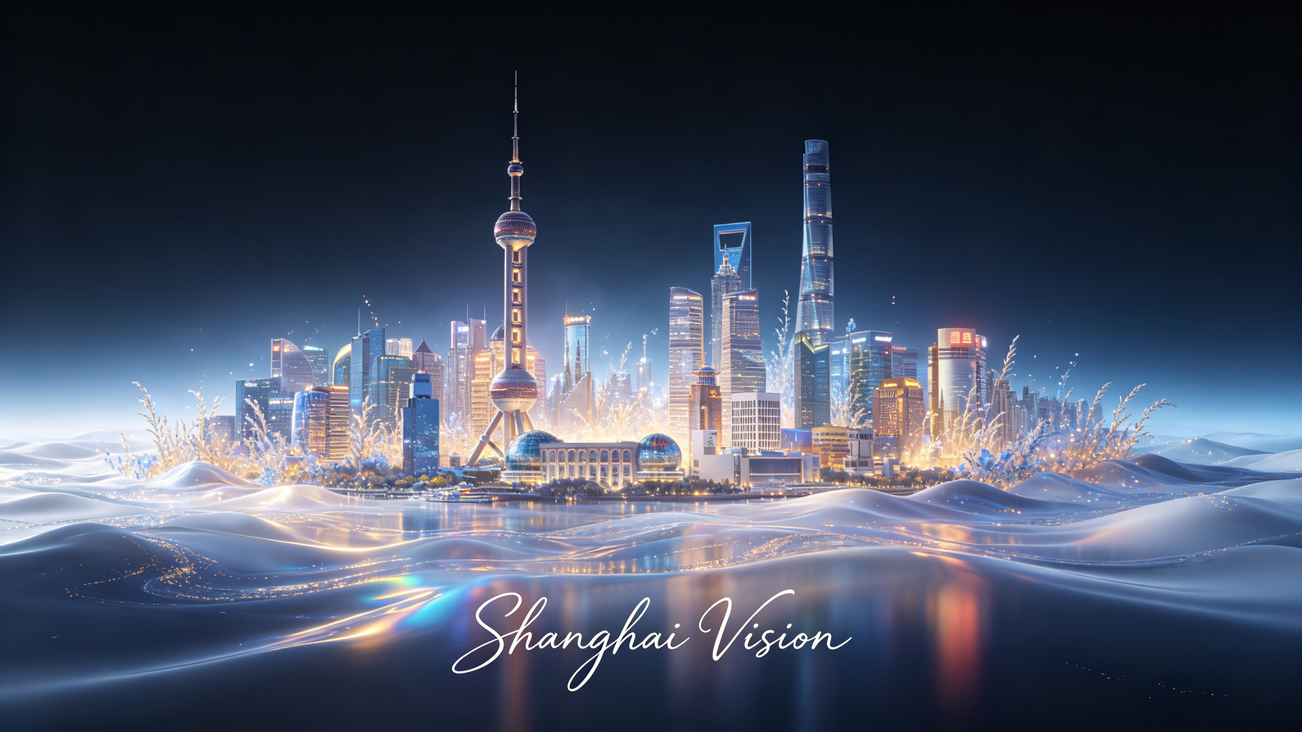 [锐化边缘为底的暗调背景]，低语附着于的关系，高级画控下的明显轮廓在空灵中渐聚，肌理反光随呼吸感起伏的细腻表现，营造正向情绪与高甜奇幻冲突的整体氛围，超现实梦感的叙事的张力，白蓝背景，在这起伏的肌理上好像土地长出庄稼一… - AI提示词参考图，来自西西提示词