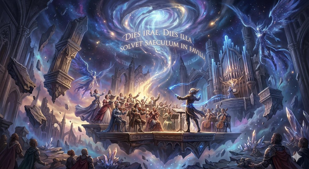 Mozart From Requiem in D minor, K.626 {argument name="piece name" default="Dies Irae"} - AI提示词参考图，来自西西提示词