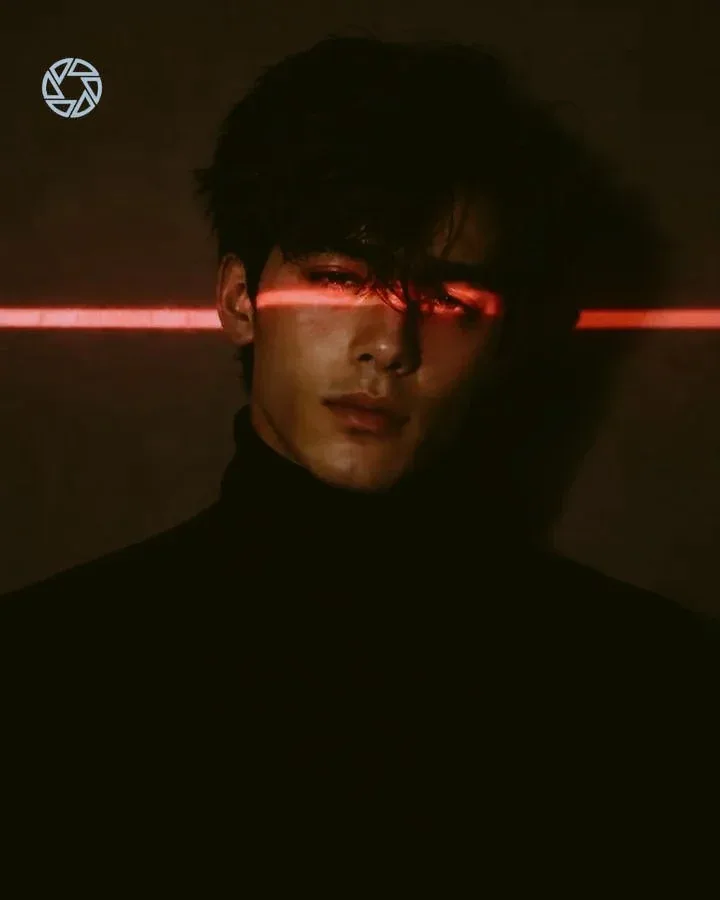 Ultra-realistic cinematic portrait of a young East Asian woman/man wearing a black fitted turtleneck sweater,… - AI提示词参考图，来自西西提示词