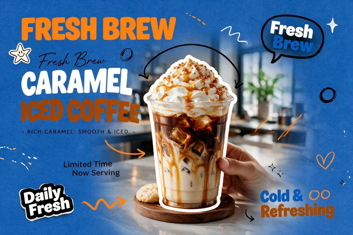 Create a trendy 3:2 square promotional poster for “[Product Name]” using the uploaded product image or genera… - AI提示词参考图，来自西西提示词