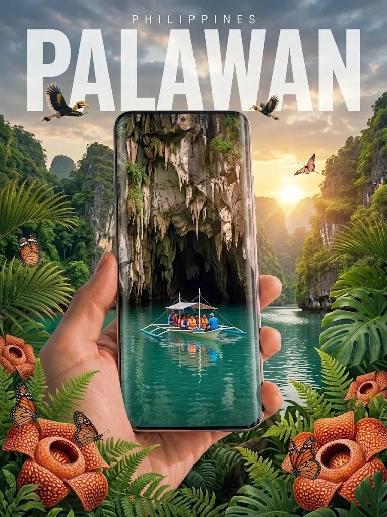 Create a cinematic vertical travel poster for [Destination, Country] using a frame-within-a-frame composition… - AI提示词参考图，来自西西提示词
