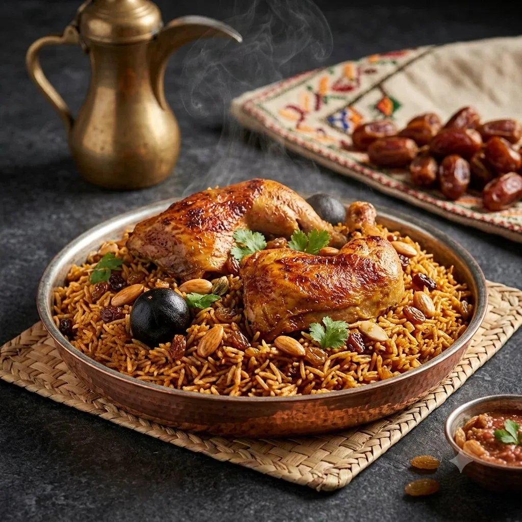 Create an ultra-realistic professional food photography image of the traditional Saudi dish: [Saudi Dish]. Th… - AI提示词参考图，来自西西提示词