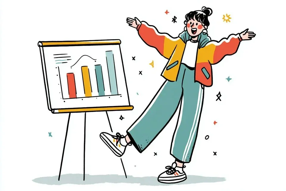 A simple illustration of a [Subject] in [Outfit], [Doing Action], with a [Facial Expression] expression, in t… - AI提示词参考图，来自西西提示词