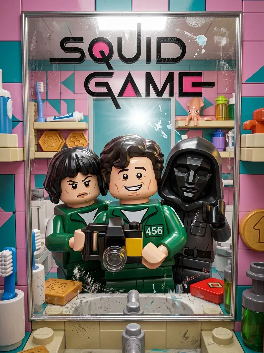 High-quality stylized 3D CGI LEGO render, vertical 3:4 composition, the 3 most iconic characters from [Show M… - AI提示词参考图，来自西西提示词