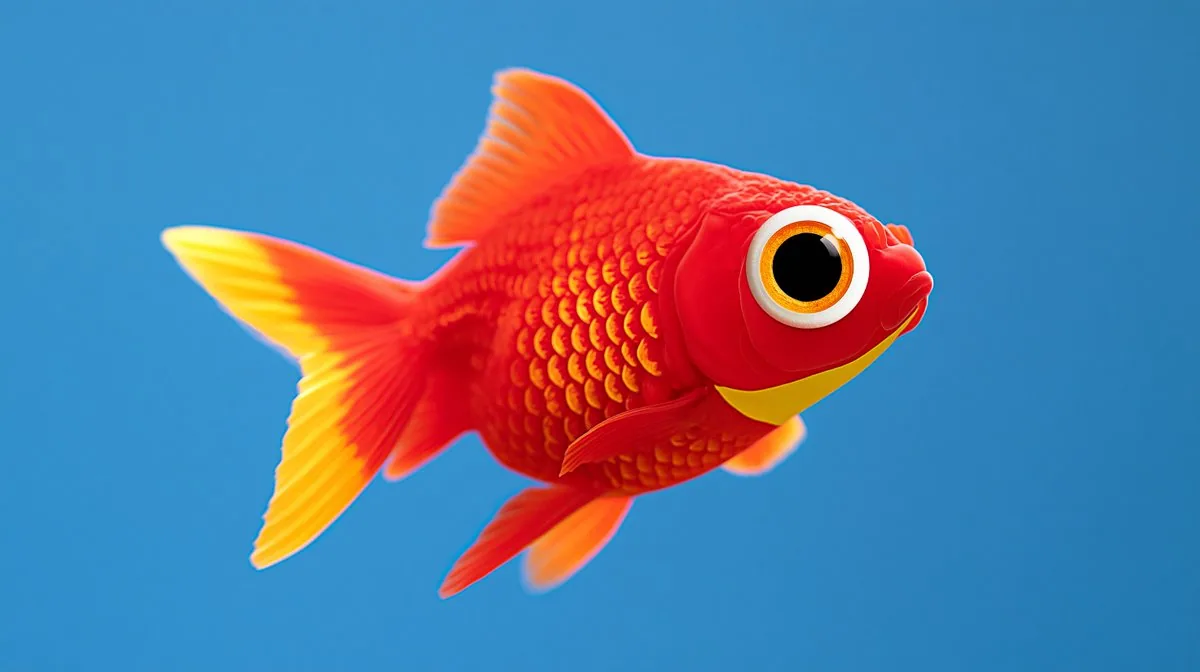 Super macro close-up of goldfish eye with vivid red orange yellow gold colours, goldfish scales shimmering in… - AI提示词参考图，来自西西提示词