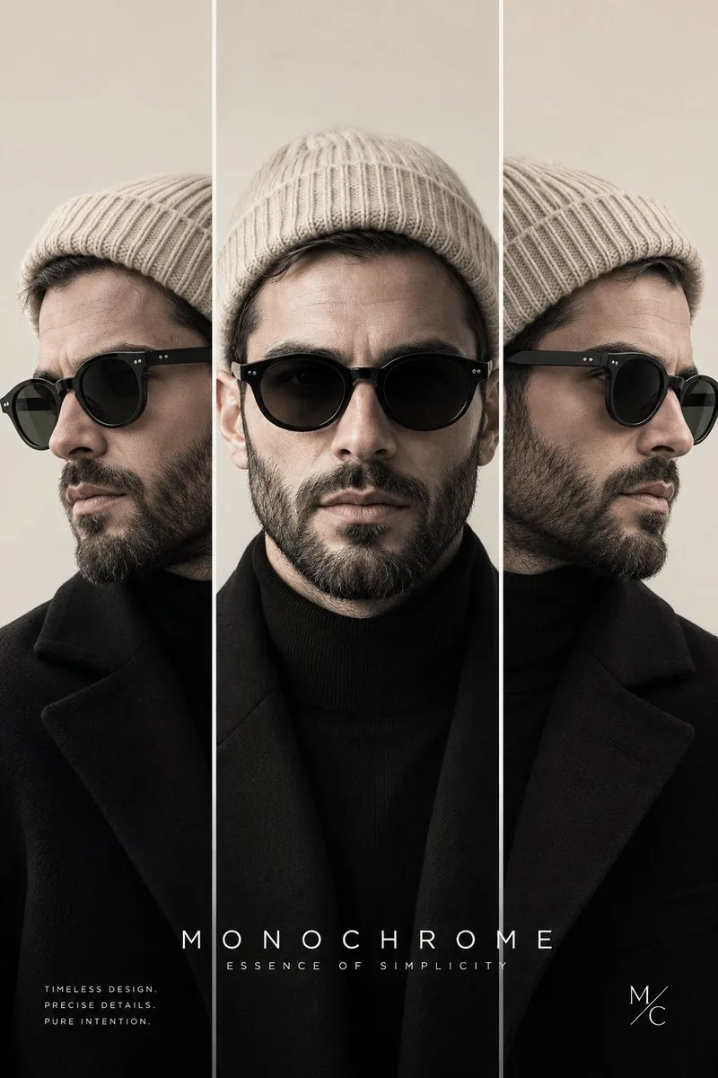 A high-fashion editorial portrait of the same young man with the same facial structure, detailed full beard, … - AI提示词参考图，来自西西提示词