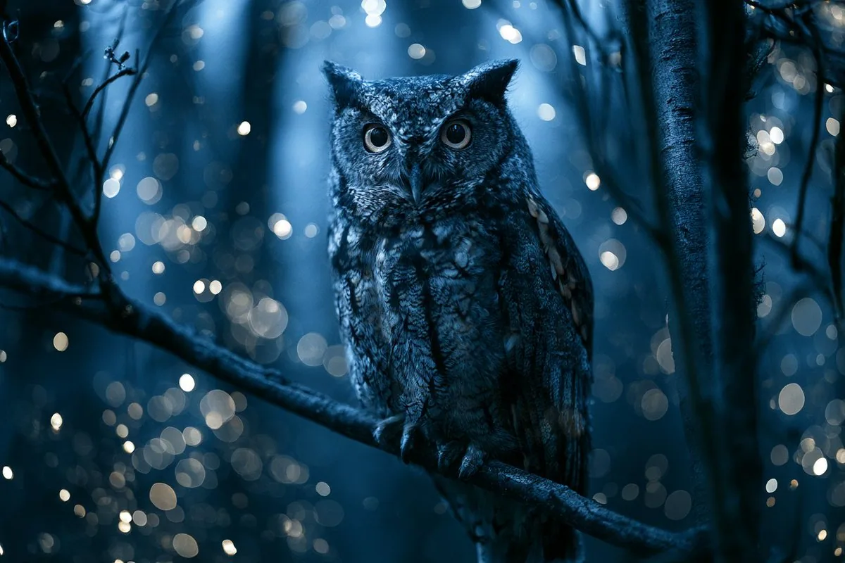 An Enchanted Forest scene with [Subject] surrounded by Firefly Bokeh, where glowing light orbs mimic the magi… - AI提示词参考图，来自西西提示词