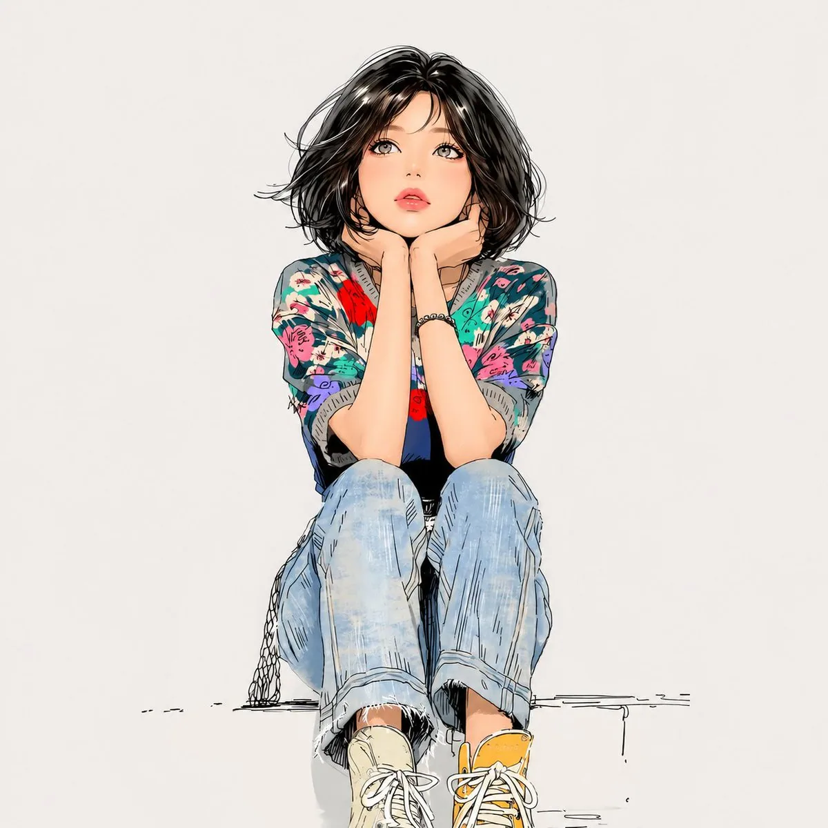 { "SUBJECT": "[Subject]", "HAIRSTYLE": "[Hairstyle]", "POSE": "[Pose]", "prompt": "Create a clean, minimalist… - AI提示词参考图，来自西西提示词