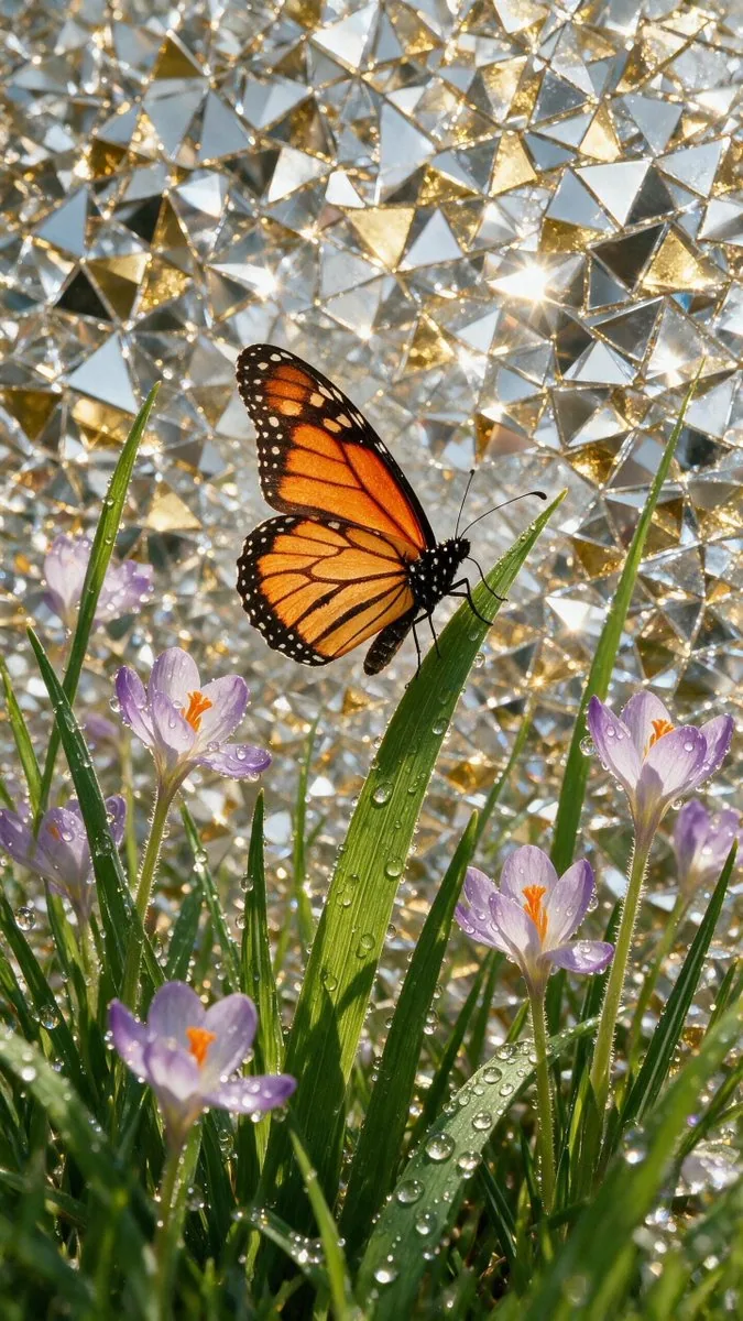Prompt to image 1: A stunning, highly detailed digital art piece featuring a vibrant orange monarch butterfly… - AI提示词参考图，来自西西提示词