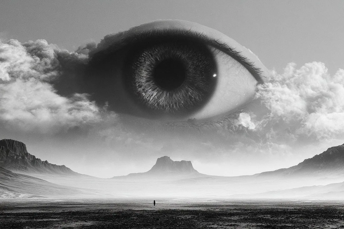 [Subject] envisioned in a Black and White Surreal Landscape, where reality is distorted into dreamlike forms.… - AI提示词参考图，来自西西提示词