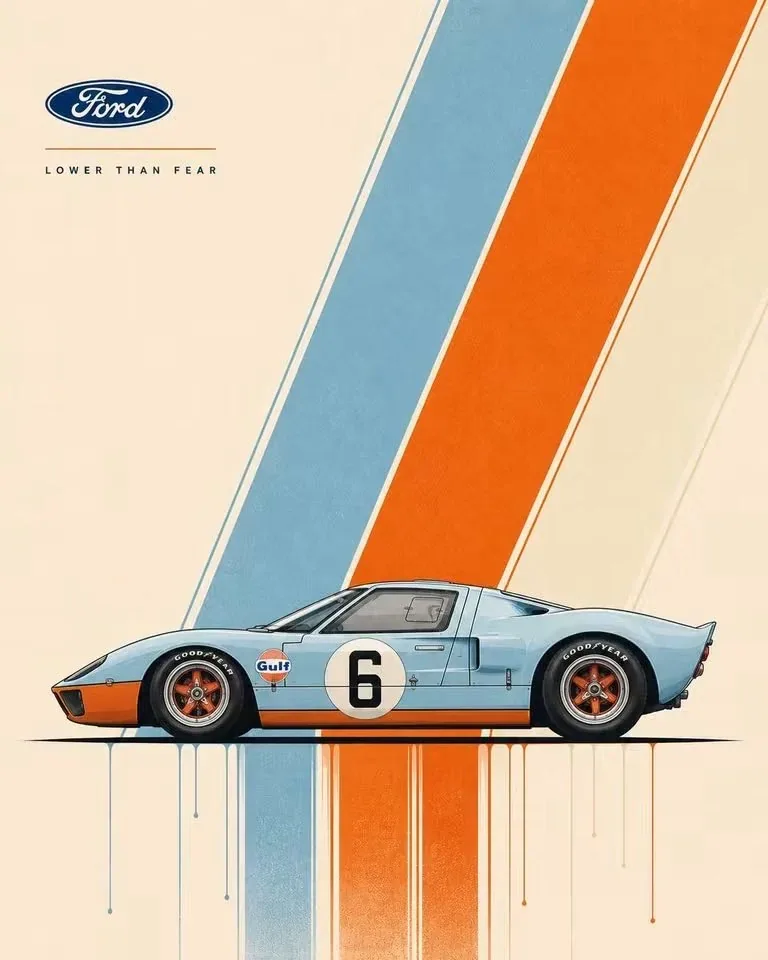 Ultra-clean automotive poster design featuring a [CAR], perfect side profile, positioned low and centered in … - AI提示词参考图，来自西西提示词