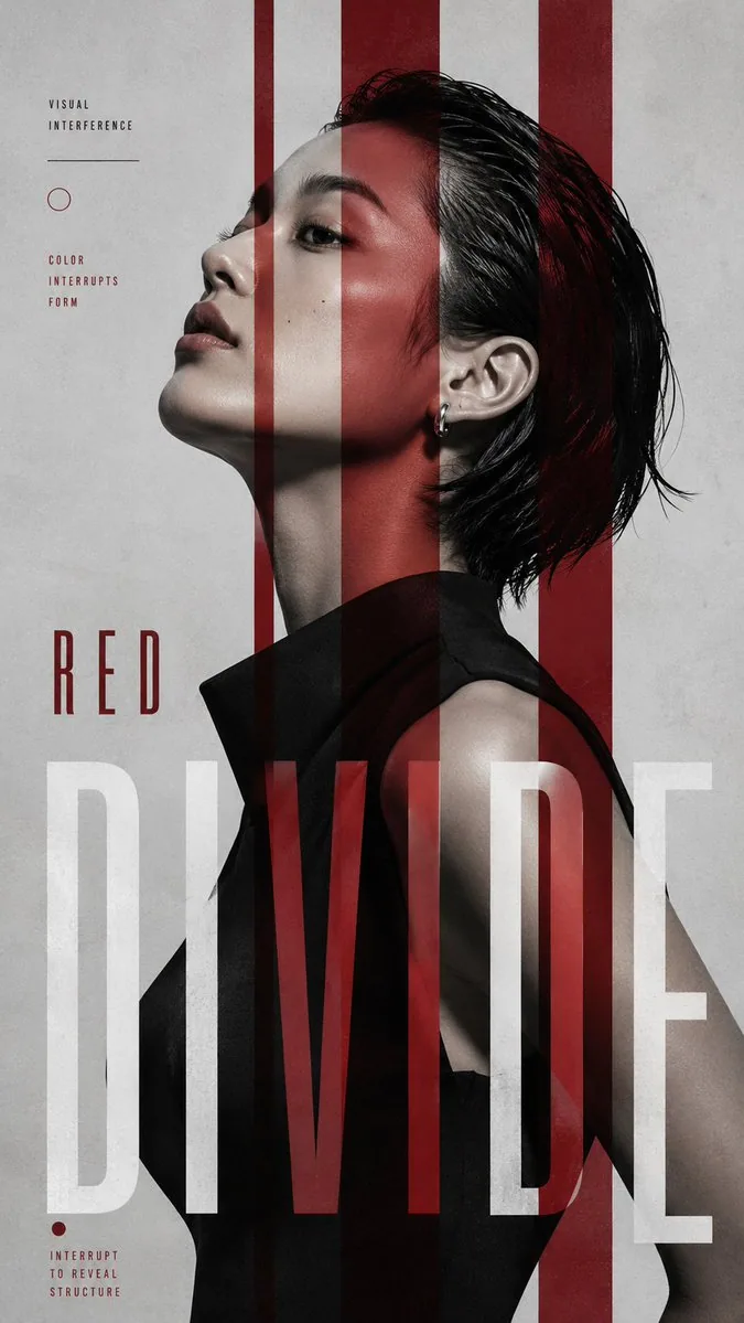 Subject: [Adult Male Or Female Portrait] Interference: [Color Split / Narrow Light Beam / Horizontal Cut / Mo… - AI提示词参考图，来自西西提示词