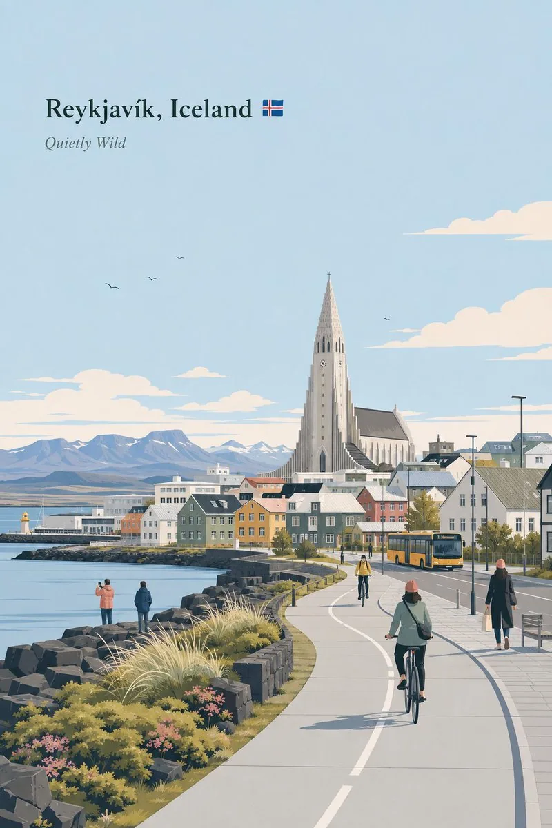 Premium minimalist flat-vector travel poster for [City Name], 3:4 vertical format. Design an original, sophis… - AI提示词参考图，来自西西提示词