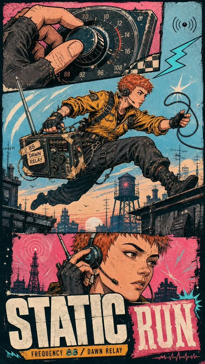 dense manga inking on aged paper: crosshatch, speed lines, spray dots, print grain, flat retro-print fills — … - AI提示词参考图，来自西西提示词