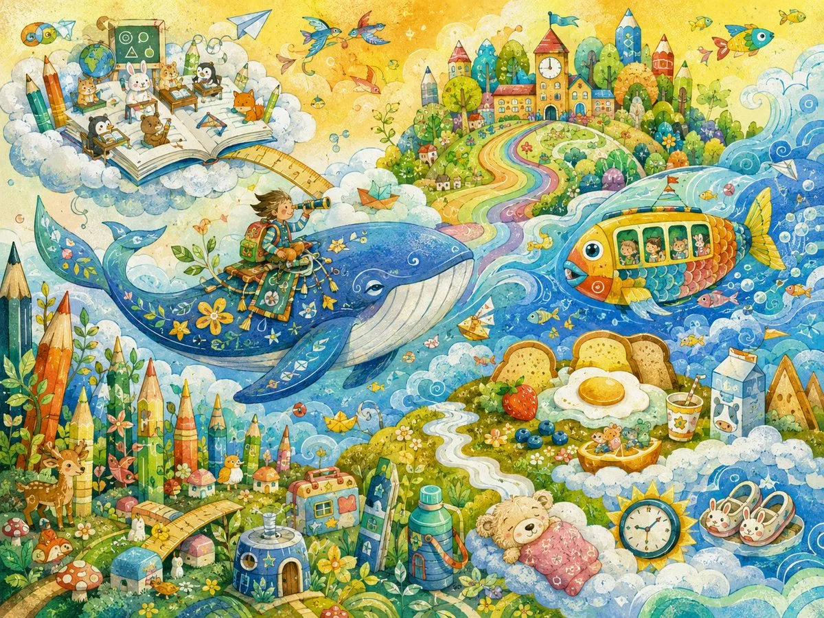 Child’s dream: [Child Dream Description] Main character: [Main Character] Important details: [Important Detai… - AI提示词参考图，来自西西提示词