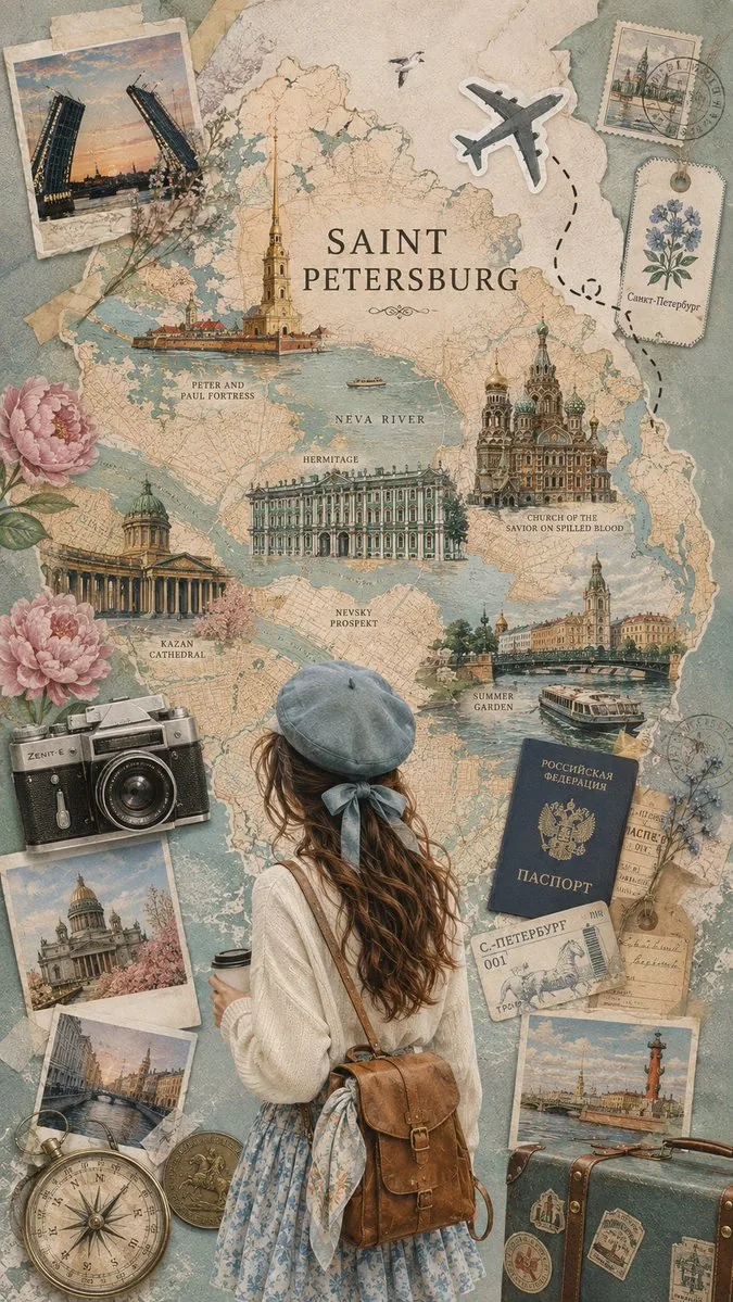 Create a sophisticated vintage travel collage poster inspired by [Country Name], in a vertical 9:16 compositi… - AI提示词参考图，来自西西提示词