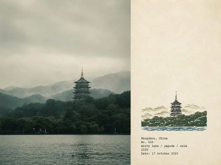 Please create a separate "Rubber Stamp Travel Field Notes Poster" for each photo I upload, outputting each ph… - AI提示词参考图，来自西西提示词