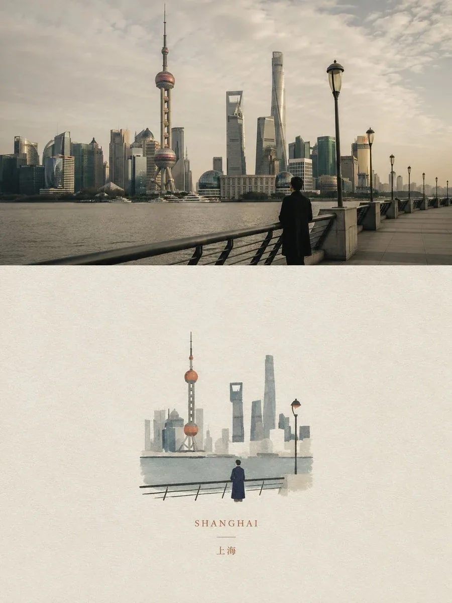 Create a high-end independent editorial poster in a strict 3:4 vertical aspect ratio. Divide the canvas horiz… - AI提示词参考图，来自西西提示词