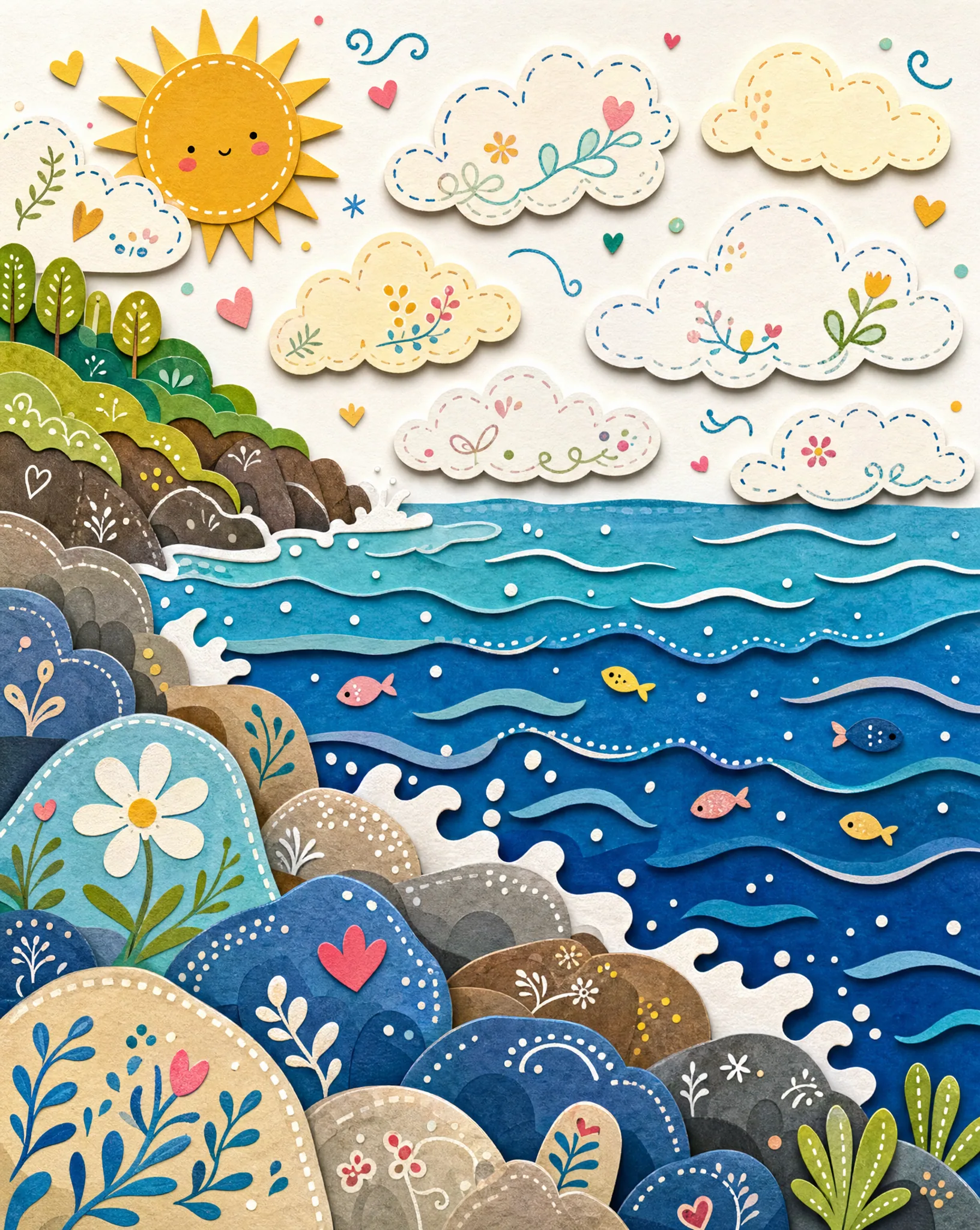 Reimagine the entire image as one cohesive Decorative Folk Flat Illustration blended with a soft handcrafted … - AI prompt reference from CC Prompt Galaxy