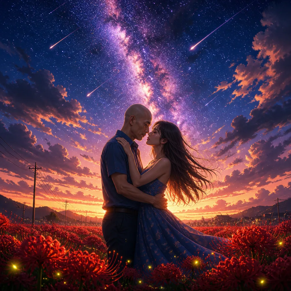 Image Description: A Celestial RomanceThe image features a breathtaking, anime-inspired digital illustration … - AI提示词参考图，来自西西提示词