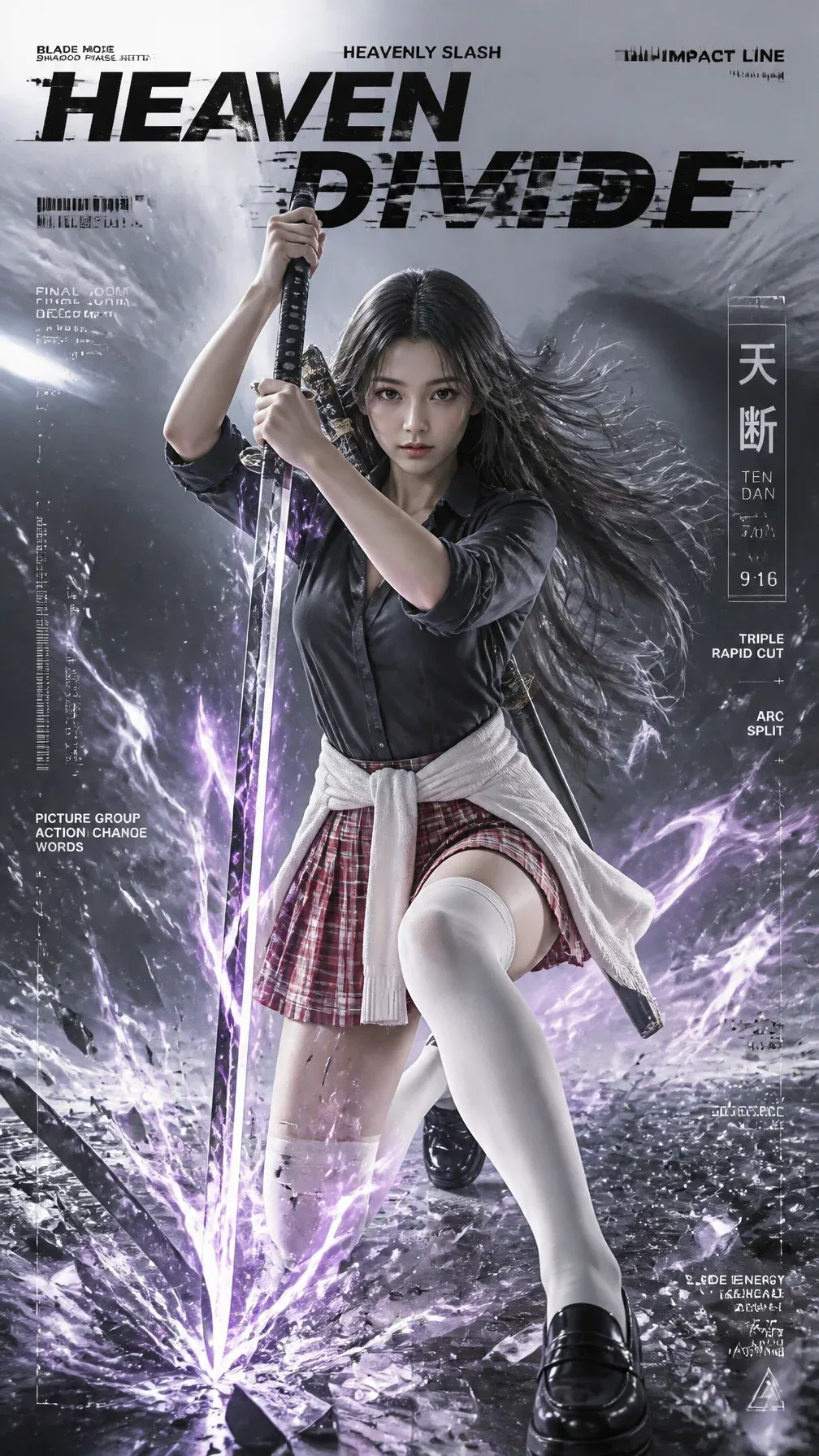 the character in reference image 1 A female swordsman, with cool and beautiful facial features while maintain… - AI提示词参考图，来自西西提示词