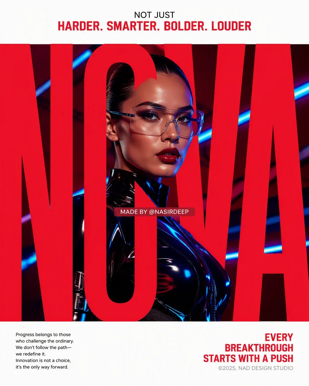 Ultra-photorealistic contemporary fashion campaign poster with a bold experimental editorial graphic design, … - AI提示词参考图，来自西西提示词