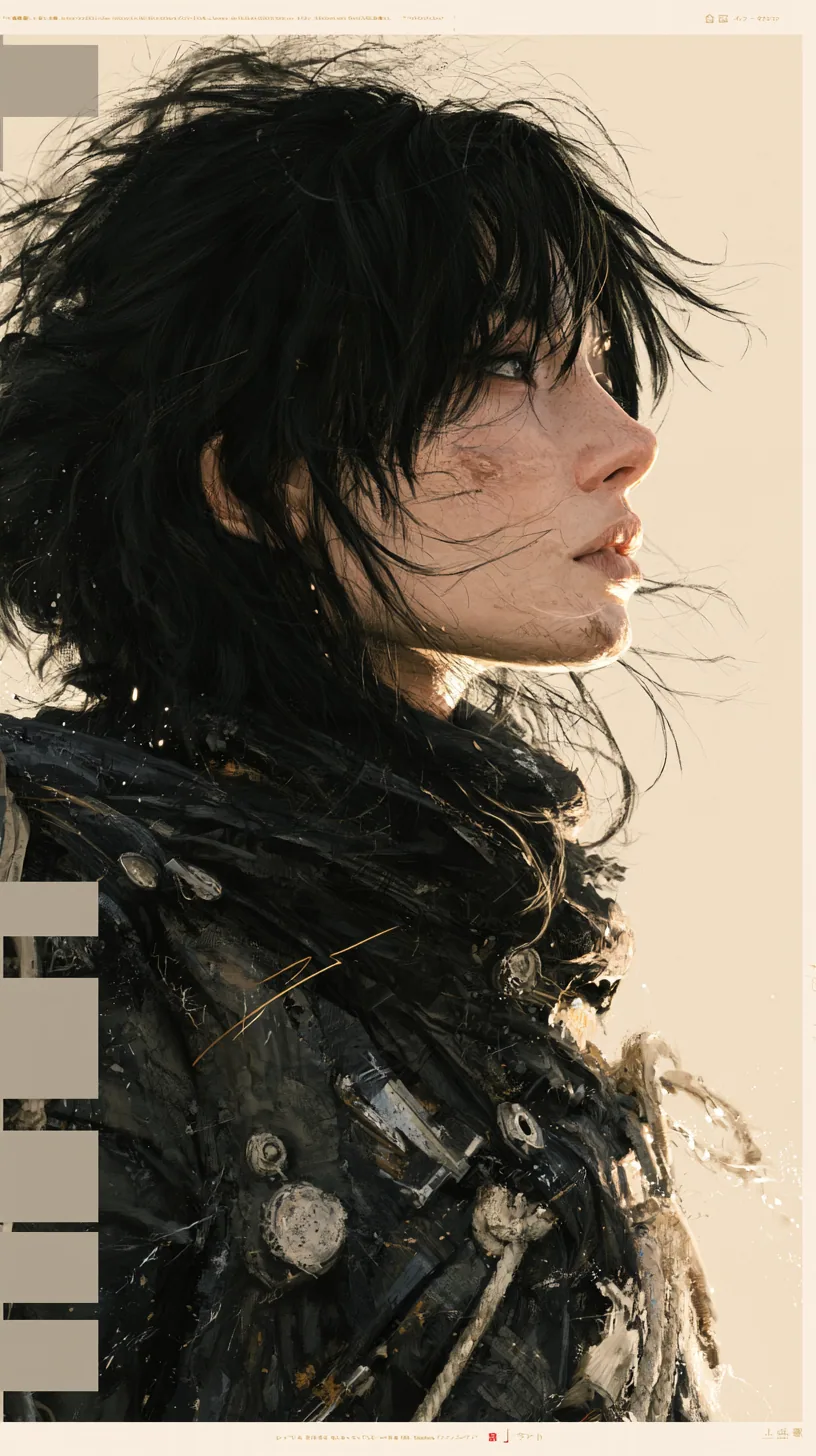 A minimalist high-fashion anime poster in vertical 9:16 format, featuring a side-profile portrait of an iconi… - AI prompt reference from CC Prompt Galaxy