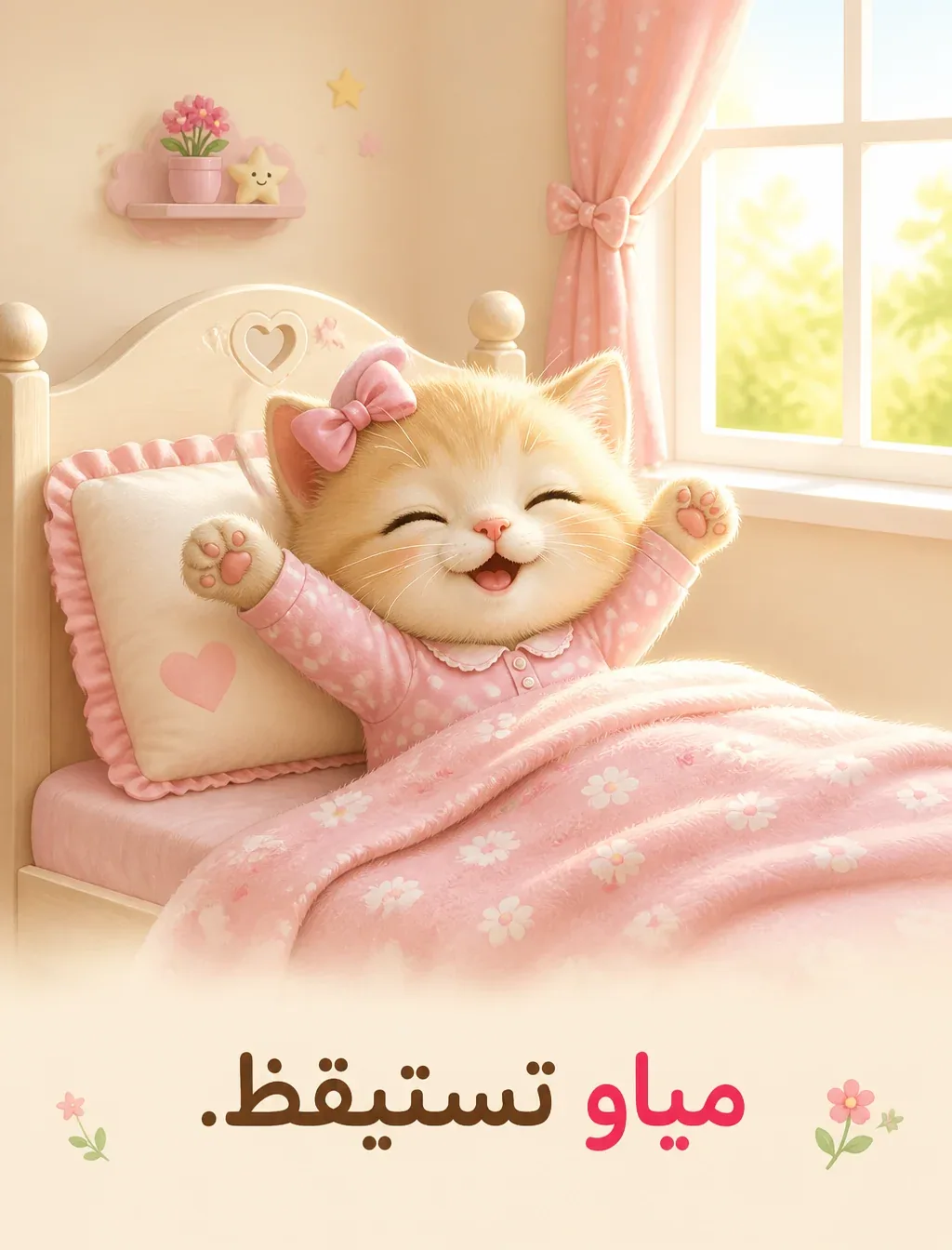 Create the first inside page of a toddler storybook (12–18 months old), using the exact same kitten character… - AI提示词参考图，来自西西提示词