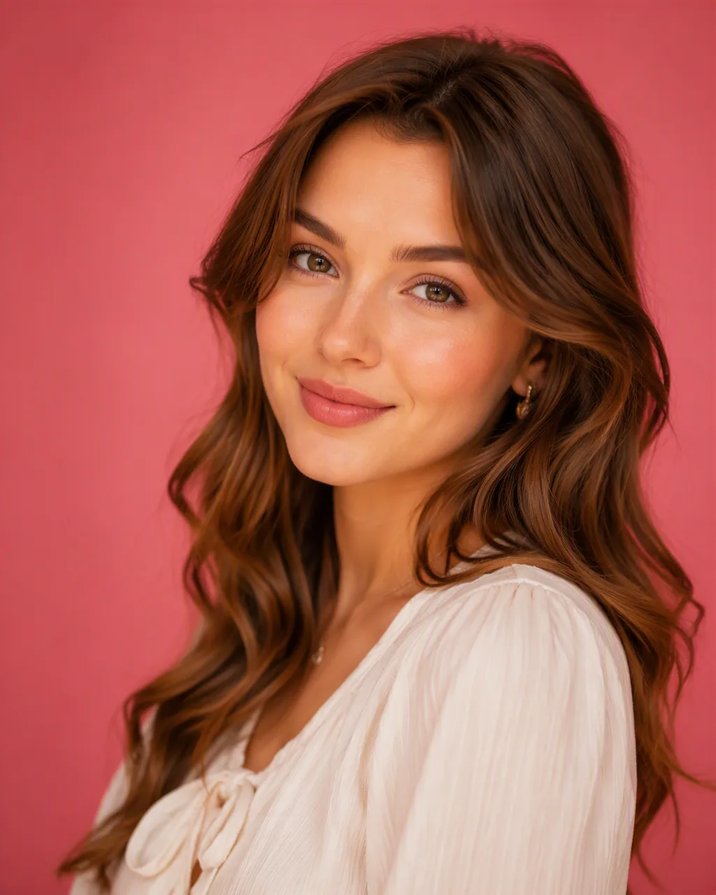 Create a hyper-realistic editorial portrait of a young woman in her early twenties with soft romantic express… - AI prompt reference from CC Prompt Galaxy