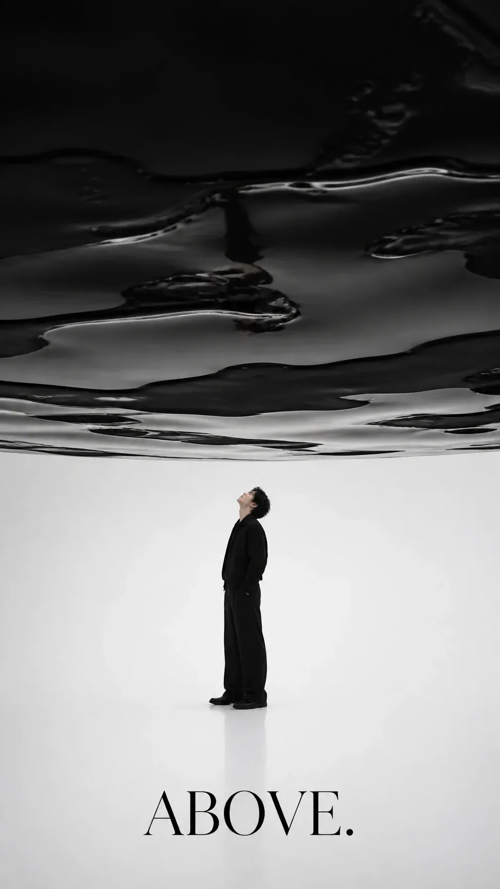 Premium editorial campaign.Main Subject:Young man standing on a completely white floor.Creative Direction:A g… - AI提示词参考图，来自西西提示词
