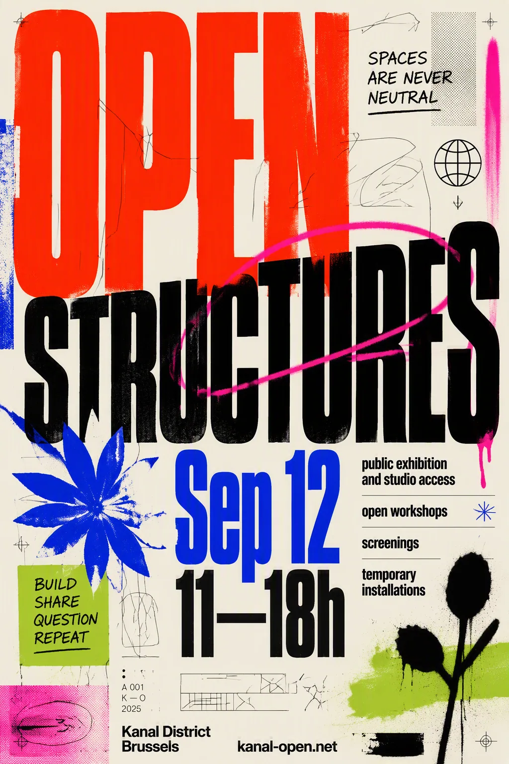 Experimental neo-brutalist poster design, oversized condensed typography, ultra-bold sans serif fonts mixed w… - AI prompt reference from CC Prompt Galaxy