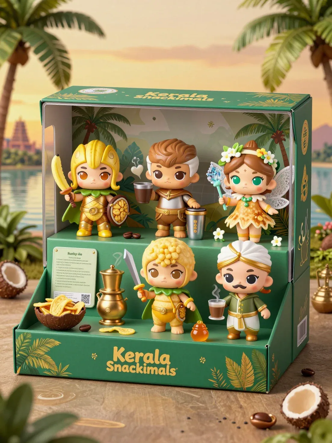 🏆 Ultimate Winning Prompt – Kerala Snackimals Premium Collector Box SetA luxury premium collectible toy gift… - AI提示词参考图，来自西西提示词