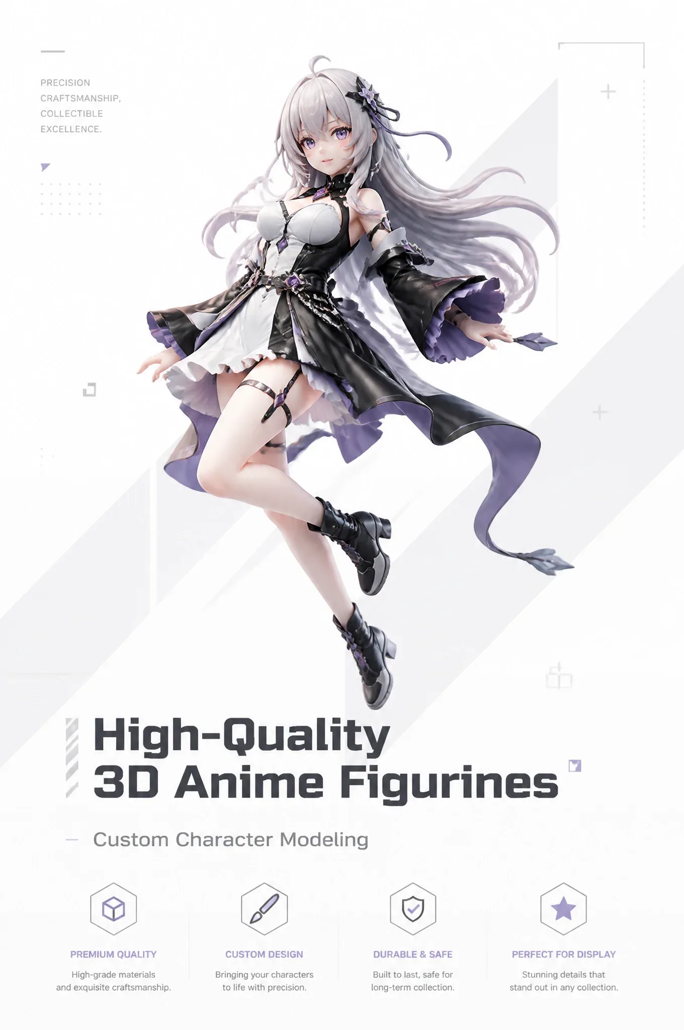 2:3 aspect ratio. Minimalist advertisement visual, pure white background with soft gray geometric accents, si… - AI提示词参考图，来自西西提示词