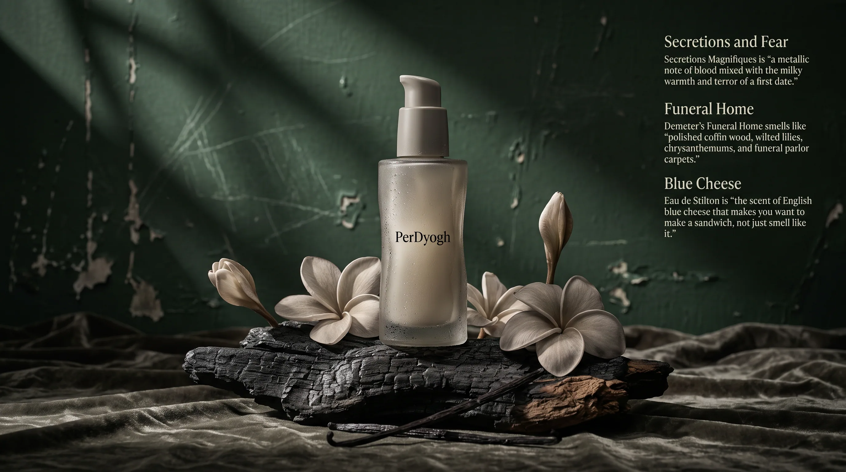 - Ultra-cinematic luxury skincare product photography of a translucent gray-beige serum pump bottle shaped li… - AI提示词参考图，来自西西提示词