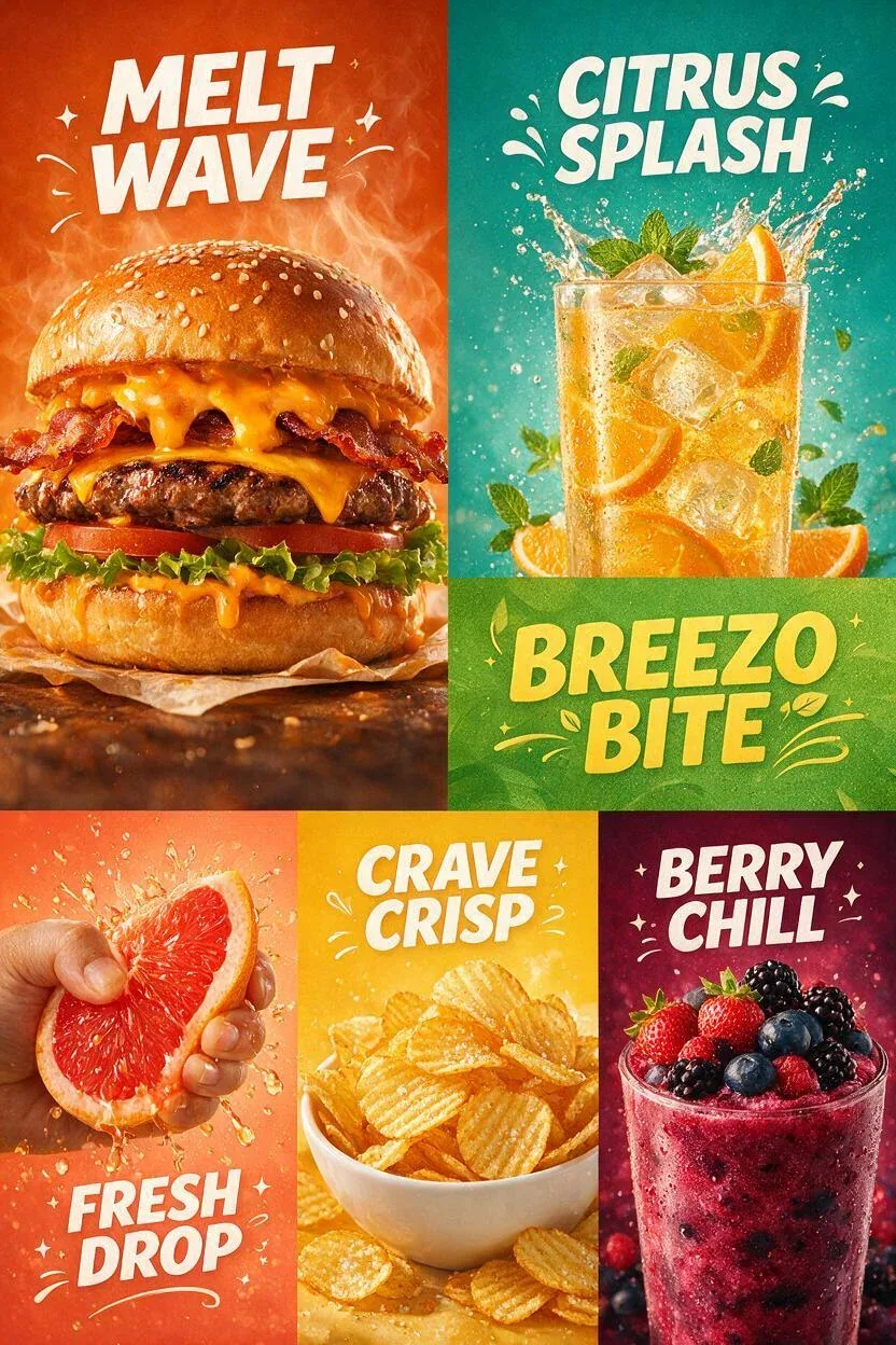 Create an ultra-premium 2x3 six-panel summer fast-food campaign poster for a self-created western fast-food b… - AI提示词参考图，来自西西提示词