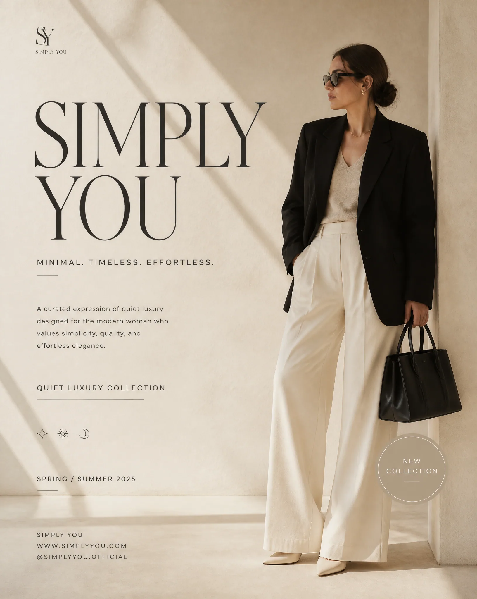 Create an elegant, premium editorial fashion poster inspired by luxury magazine covers from Vogue, The Row, T… - AI提示词参考图，来自西西提示词