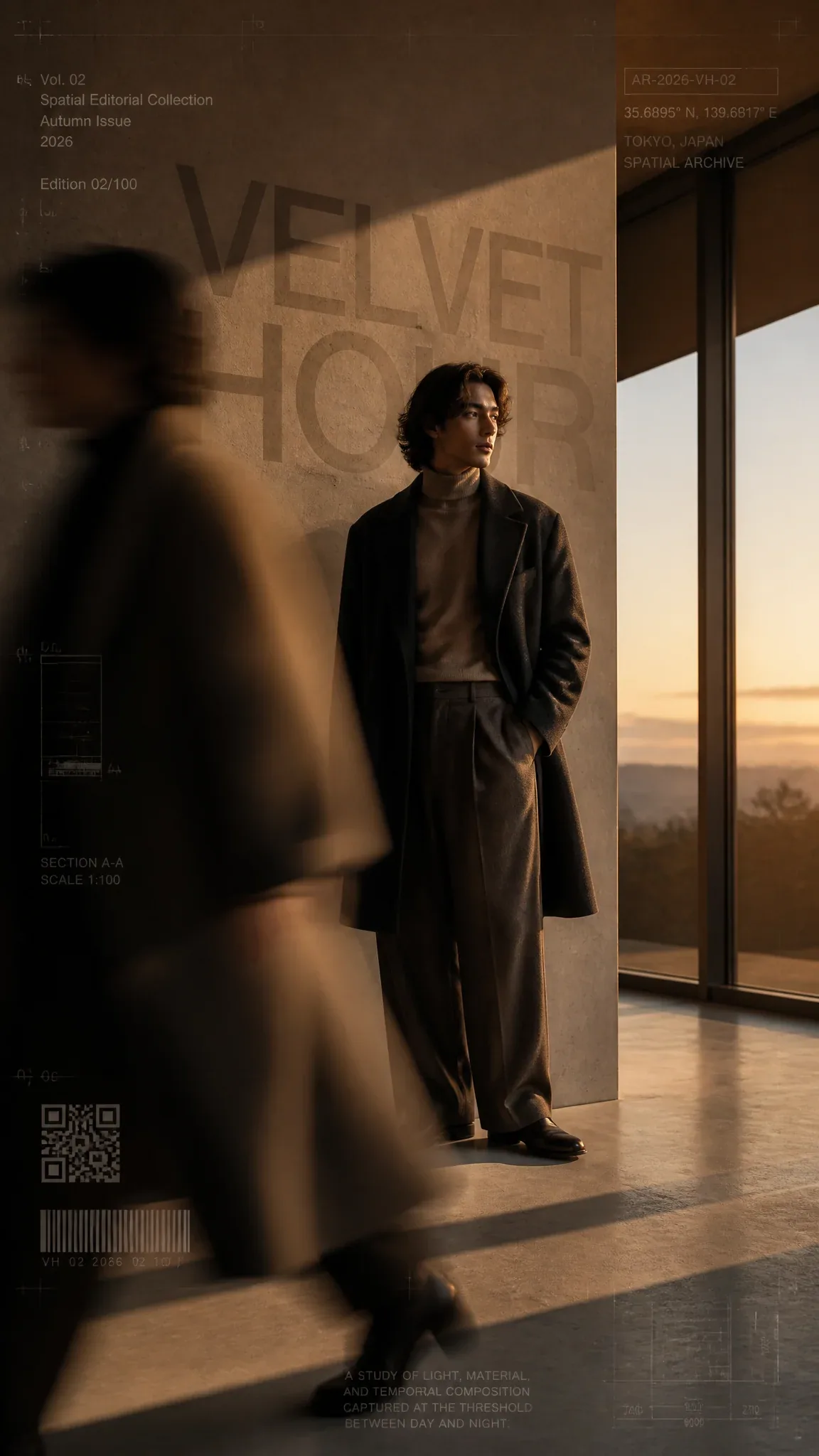 Create a 9:16 ultra-luxury editorial fashion poster titled "VELVET HOUR", photographed as if for an internati… - AI prompt reference from CC Prompt Galaxy