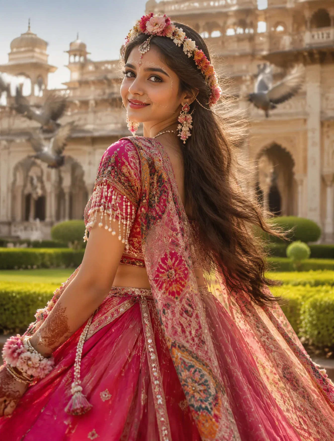 "Create a ultra realistic portrait of beautiful indian girl in reference image, Close-up mesmerizing shot of … - AI prompt reference from CC Prompt Galaxy