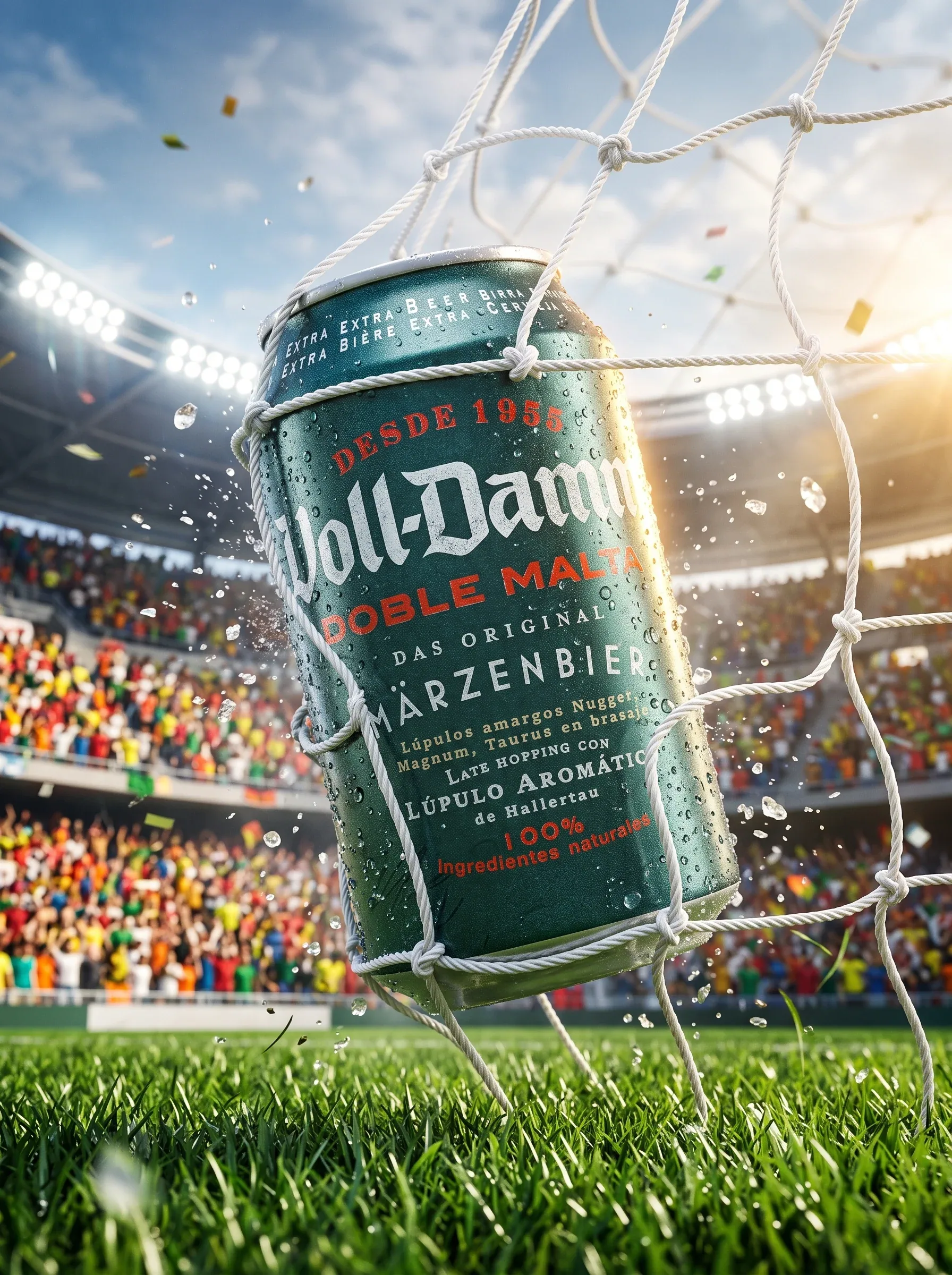Ultra-premium Volldamm commercial advertising poster, official FIFA-inspired football campaign, luxury bevera… - AI提示词参考图，来自西西提示词