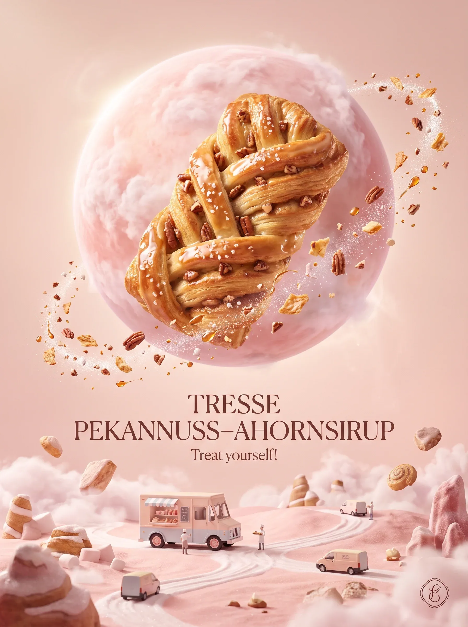Ultra-Premium Advertising Poster – Tresse Pekannuss–AhornsirupCreate a single ultra-premium cinematic bakery … - AI prompt reference from CC Prompt Galaxy