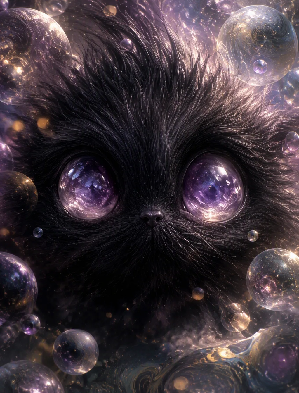 Subject and Action A hyperrealist, kawaii-inspired cartoon monster, presented as a spherical creature of dens… - AI提示词参考图，来自西西提示词