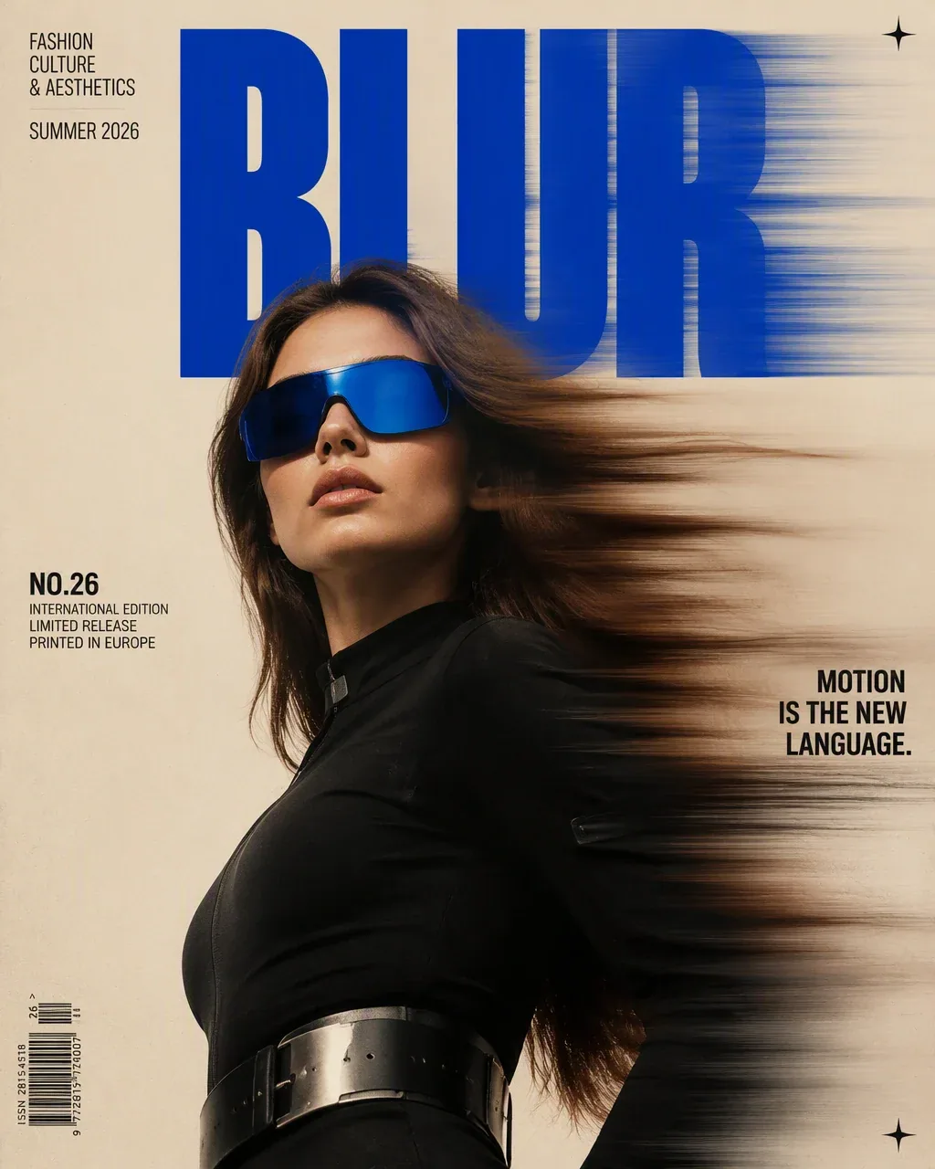 Ultra-photorealistic high-fashion magazine cover, vertical 4:5 composition, premium contemporary fashion edit… - AI提示词参考图，来自西西提示词