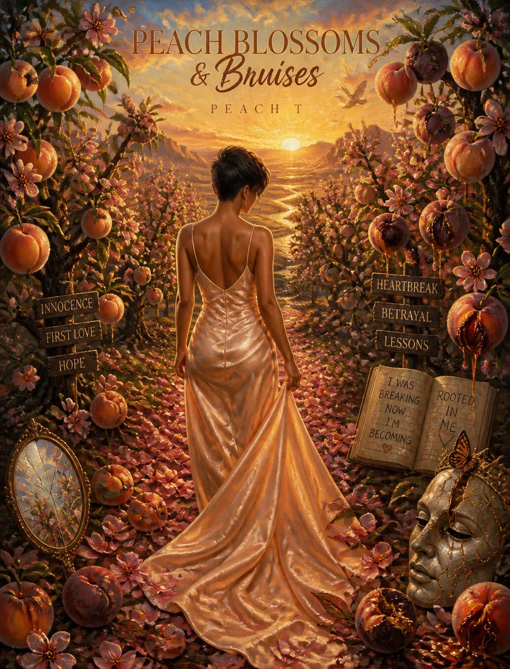 Art Style: Figurative Oil Painting with Surreal SymbolismThe album cover is envisioned as a museum-quality fi… - AI提示词参考图，来自西西提示词