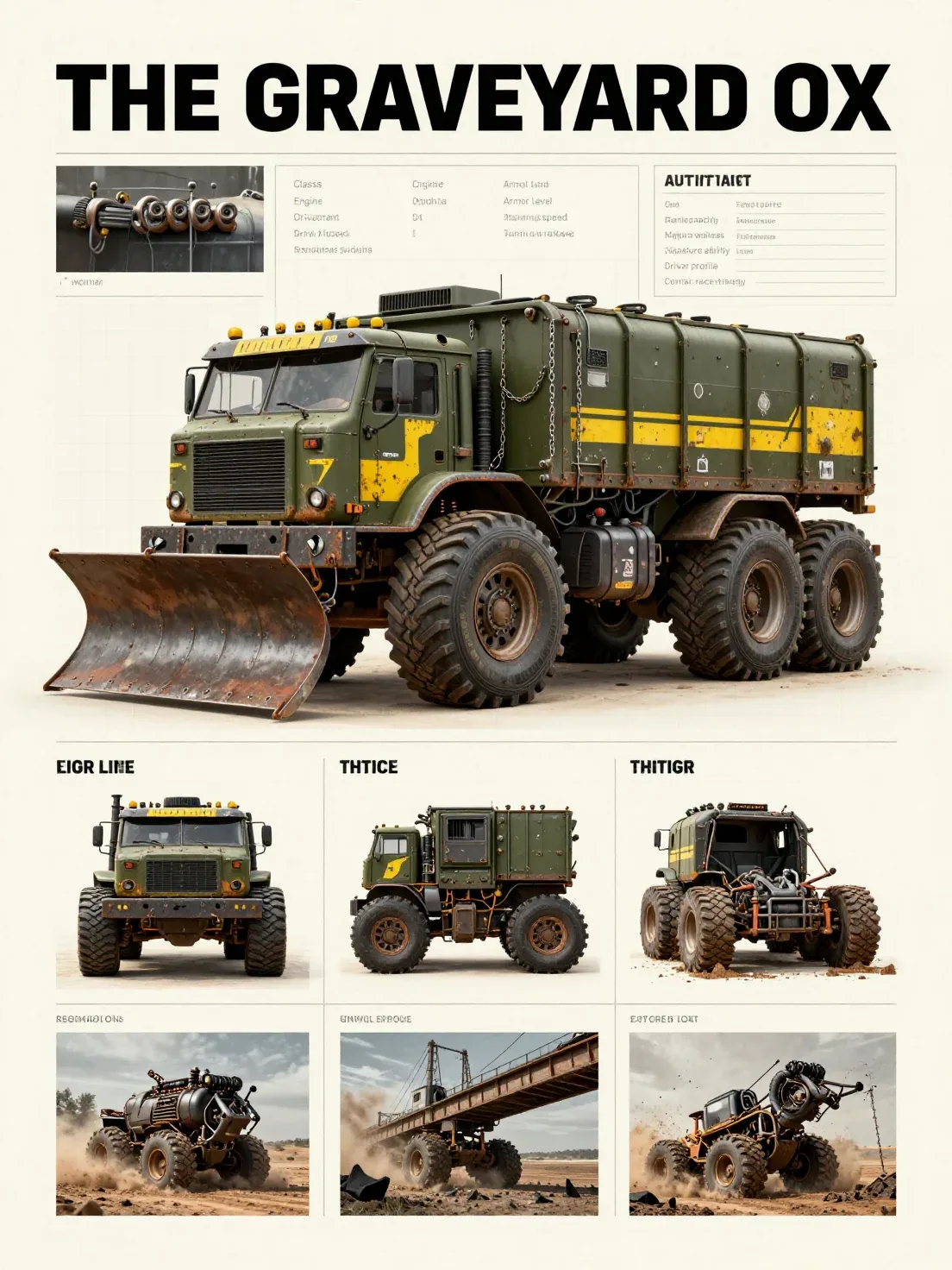 Post 3/20 “Create a professional vehicle character-bible sheet for an original post-apocalyptic demolition-ra… - AI提示词参考图，来自西西提示词