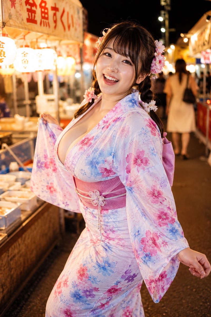 Create a vertical, photorealistic night festival portrait of an {argument name="subject" default="adult Japan… - AI提示词参考图，来自西西提示词