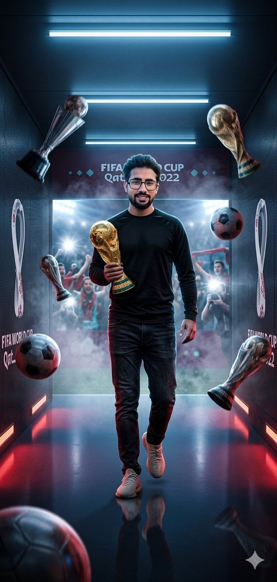 victorious {argument name="event" default="FIFA World Cup"} tunnel scene featuring the uploaded face as refer… - AI提示词参考图，来自西西提示词
